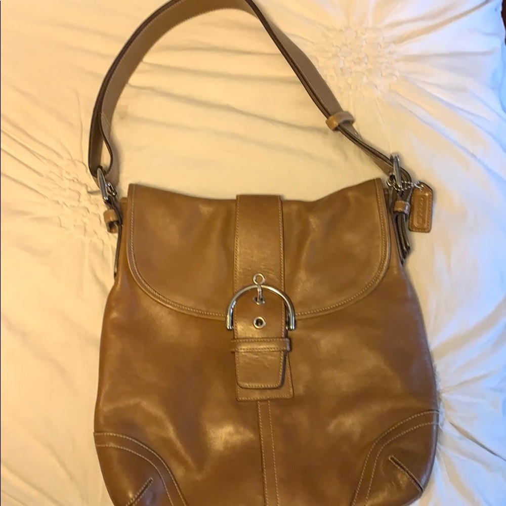 Camel Leather Coach purse
